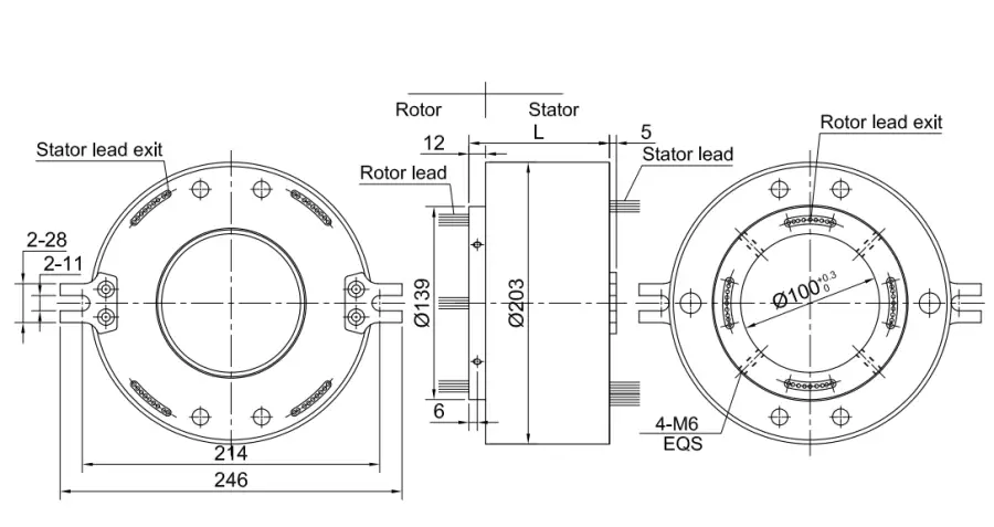 Through Bore Slip Ring – WDG100203 Series 2 WDG100203