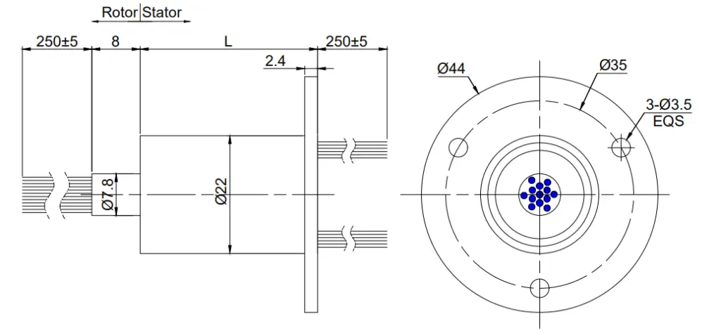Capsule Slip Ring – WDM022 Series 5 WDM022A-X-F