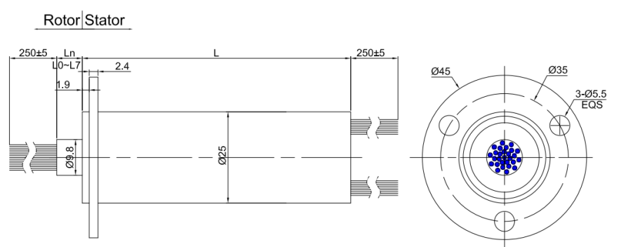 WDM025A-X slip ring drawing