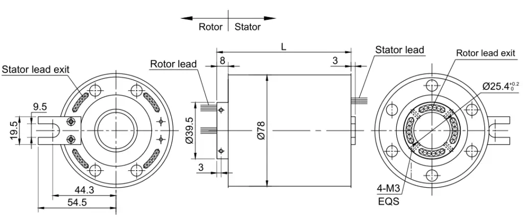 Waterproof slip ring – WDFG2578 2 WDF2578