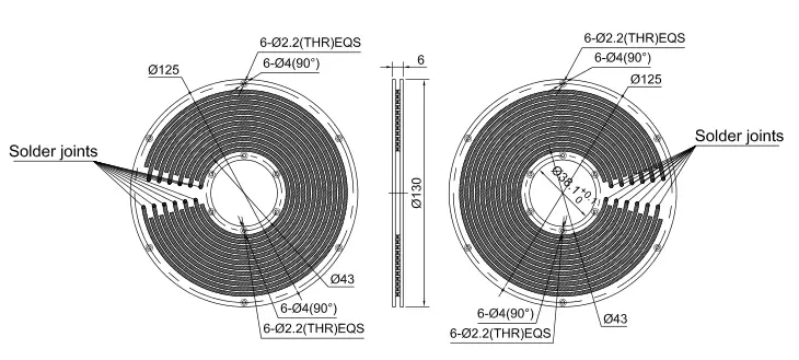 Pancake PCB slip ring – WDPC038 Flat Electrical Connector 3 PCB slipring draw