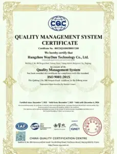 WayDun Technology ISO9001 Certificate