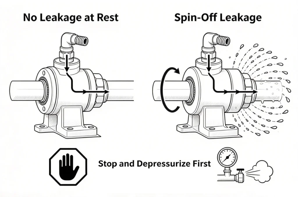Rotary Union Leak Fluid