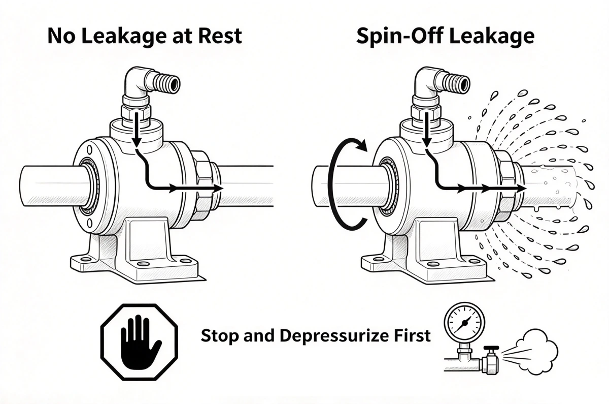 HOME 41 Rotary Union Leak Fluid