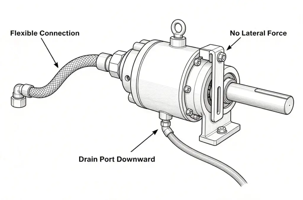 flexible connection for rotary union